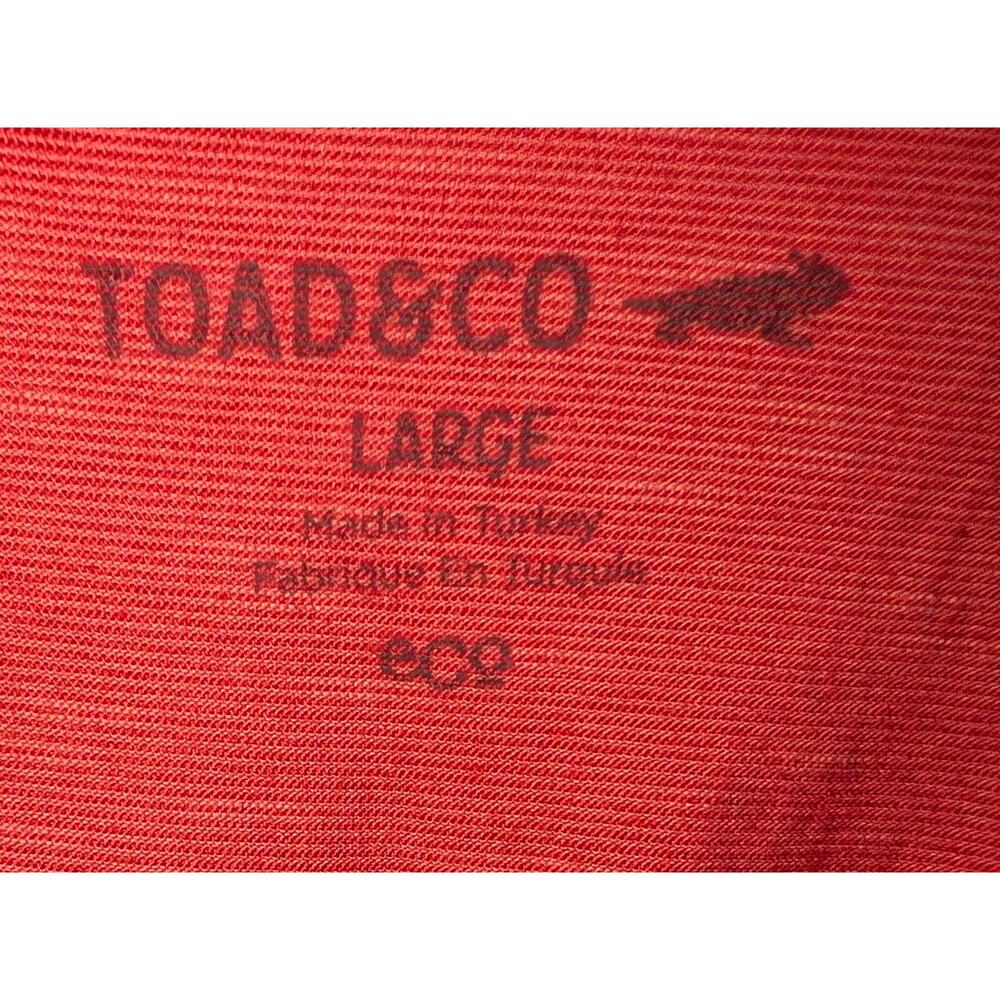 Toad & Co Women’s Marley Tee Organic Cotton Blend V‑Neck Orange Size Large - Picture 4 of 5